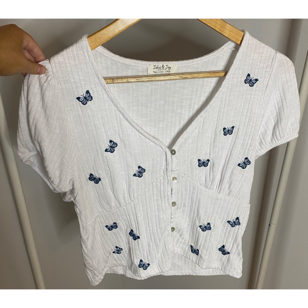 Jolie & Joy Butterfly Cropped Top 🦋